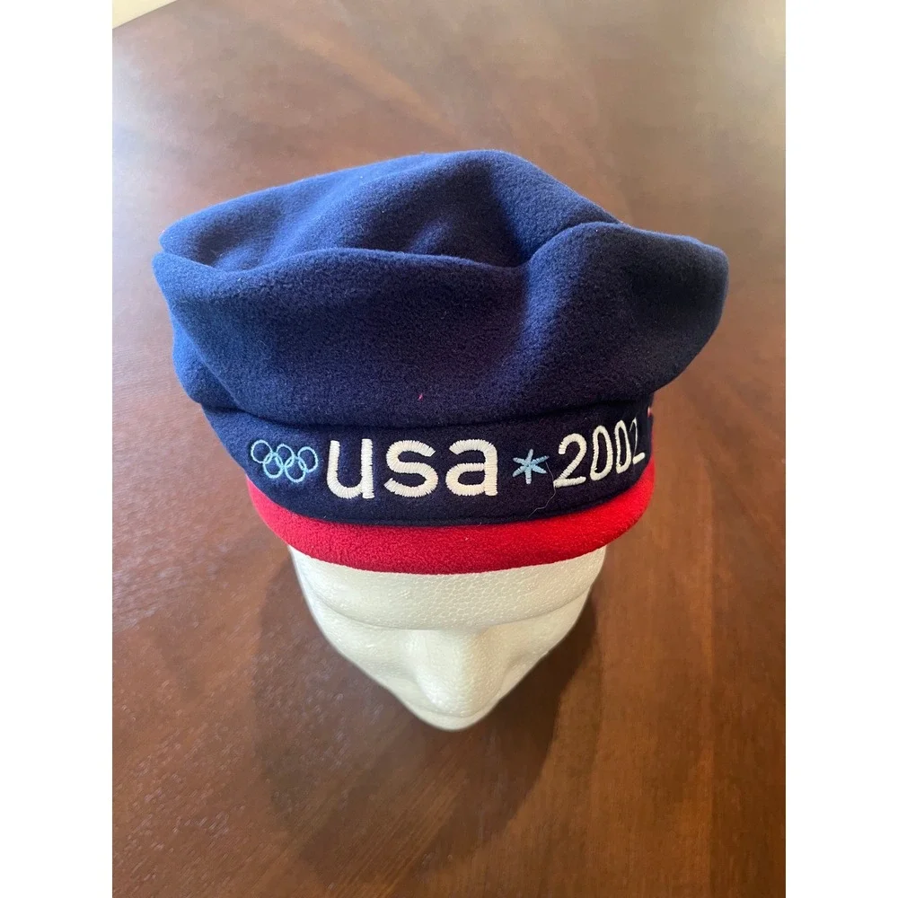 Roots Beret Hat USA OS Navy New 2002 Olympic Salt Lake City Winter Games Fleece
